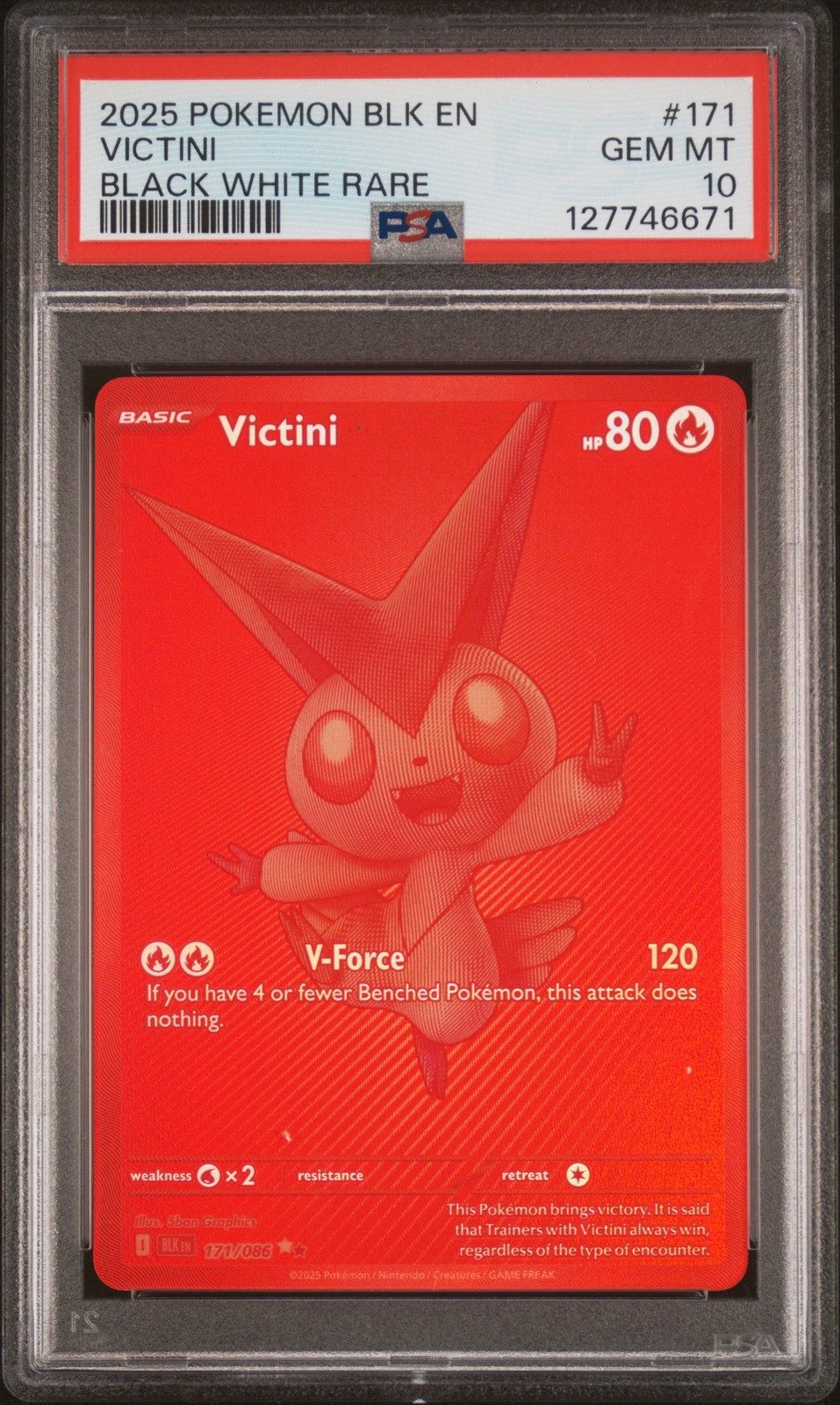 2025 Pokemon Blk EN-Black Bolt Victini Black White Rare 171