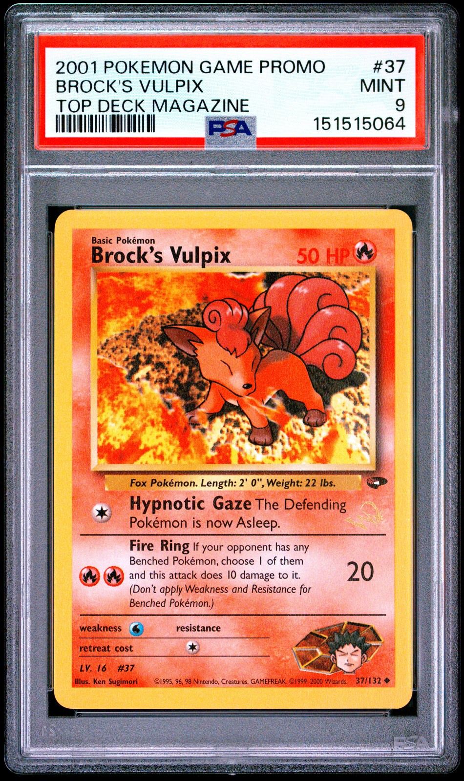 2001 Pokemon Game Promo Brock's Vulpix Top Deck Magazine 37