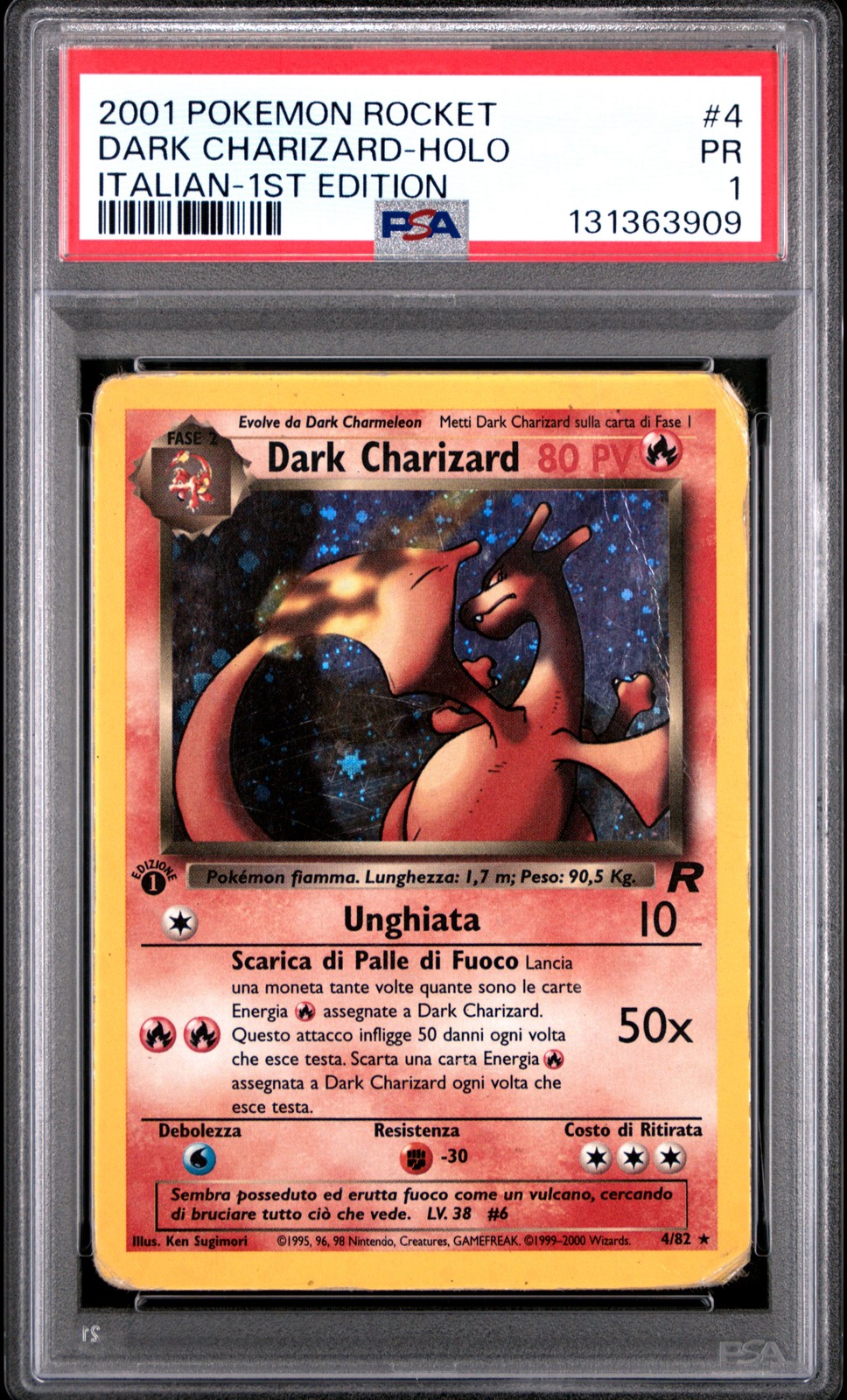 2001 Pokemon Italian Rocket Dark Charizard-Holo 1st Edition 4