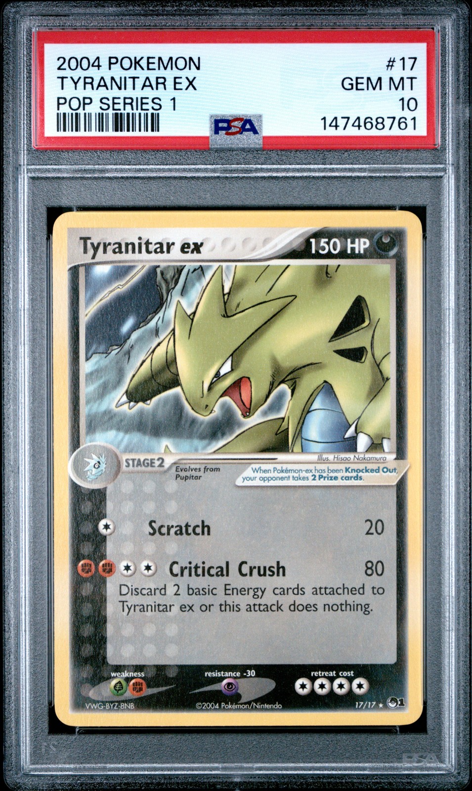 2004 Pokemon Pop Series 1 Tyranitar EX 17