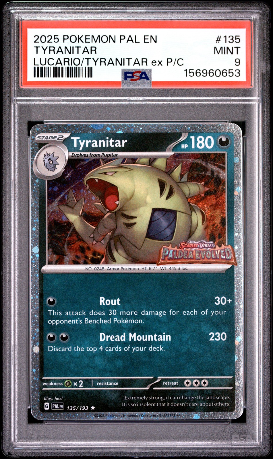 2025 Pokemon Pal EN-Paldea Evolved Tyranitar Lucario EX & Tyranitar EX Premium Collection 135
