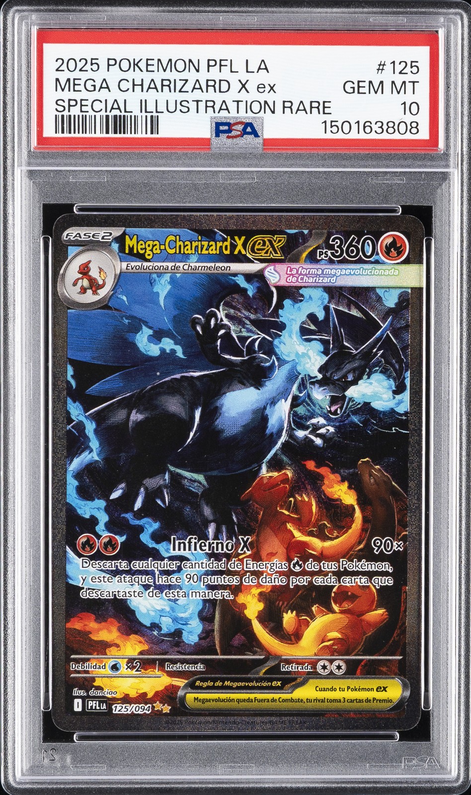 2025 Pokemon Latin American Pfl La-Phantasmal Flames Mega Charizard X EX Special Illustration Rare 125