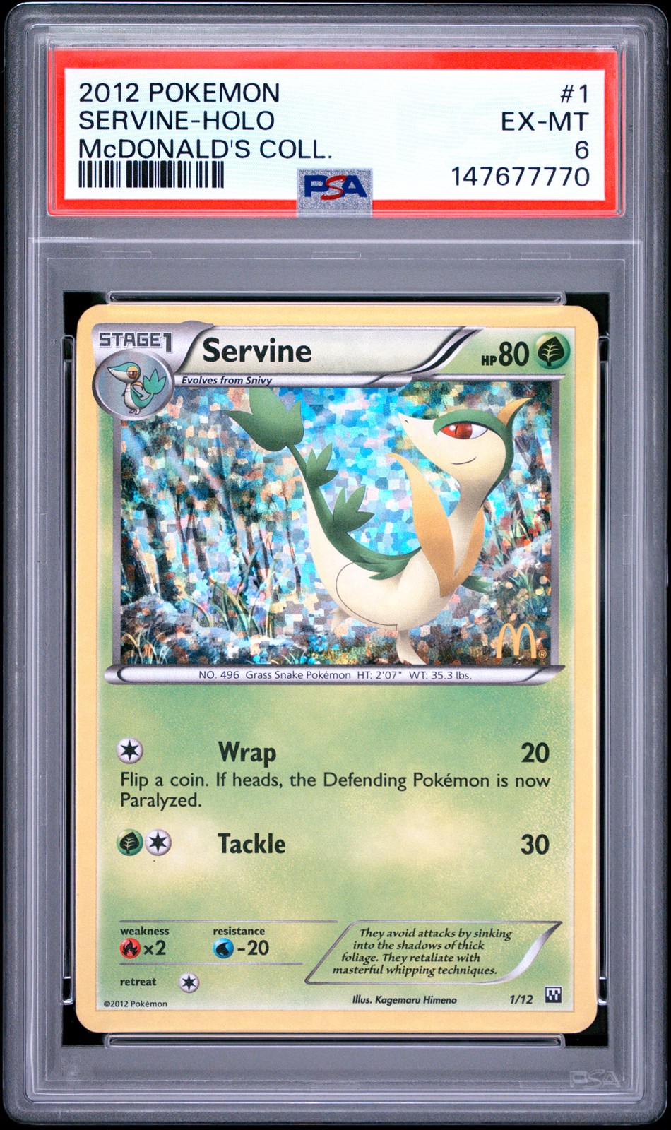 2012 Pokemon McDonald's Collection Servine-Holo 1