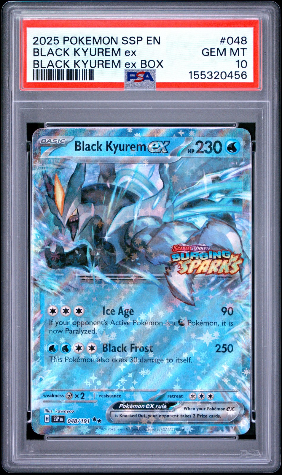 2025 Pokemon Ssp EN-Surging Sparks Black Kyurem EX Black Kyurem EX Box 048