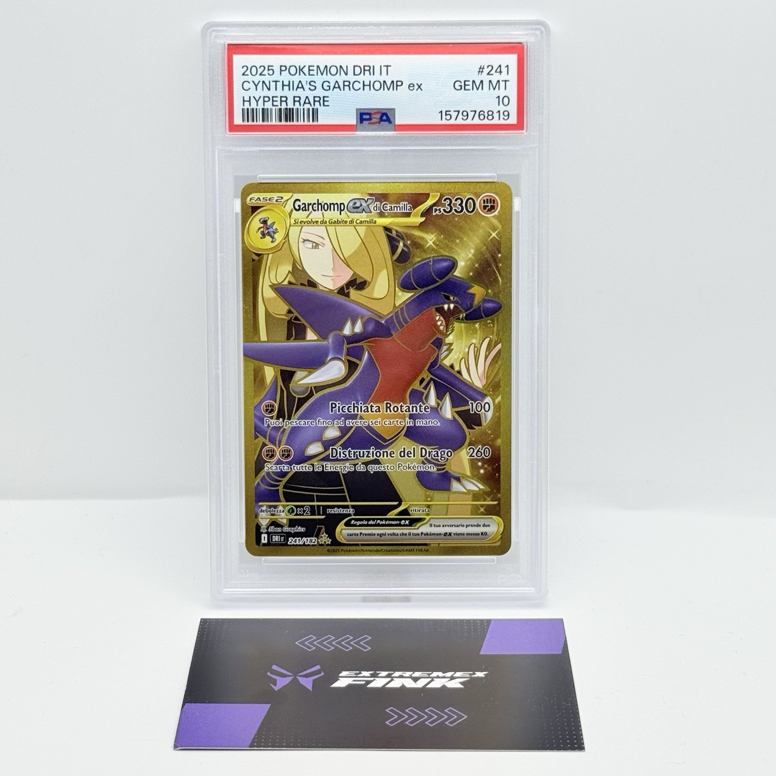 2025 Pokemon Italian Dri It-Destined Rivals Cynthia's Garchomp EX Hyper Rare 241
