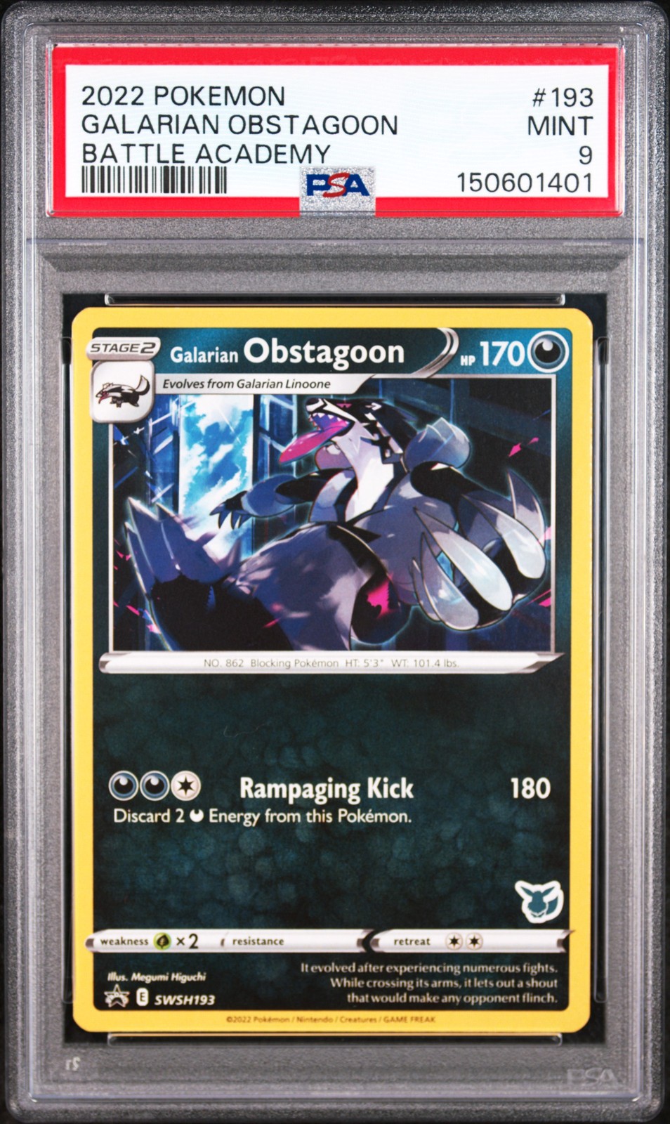 2022 Pokemon Battle Academy Galarian Obstagoon 193
