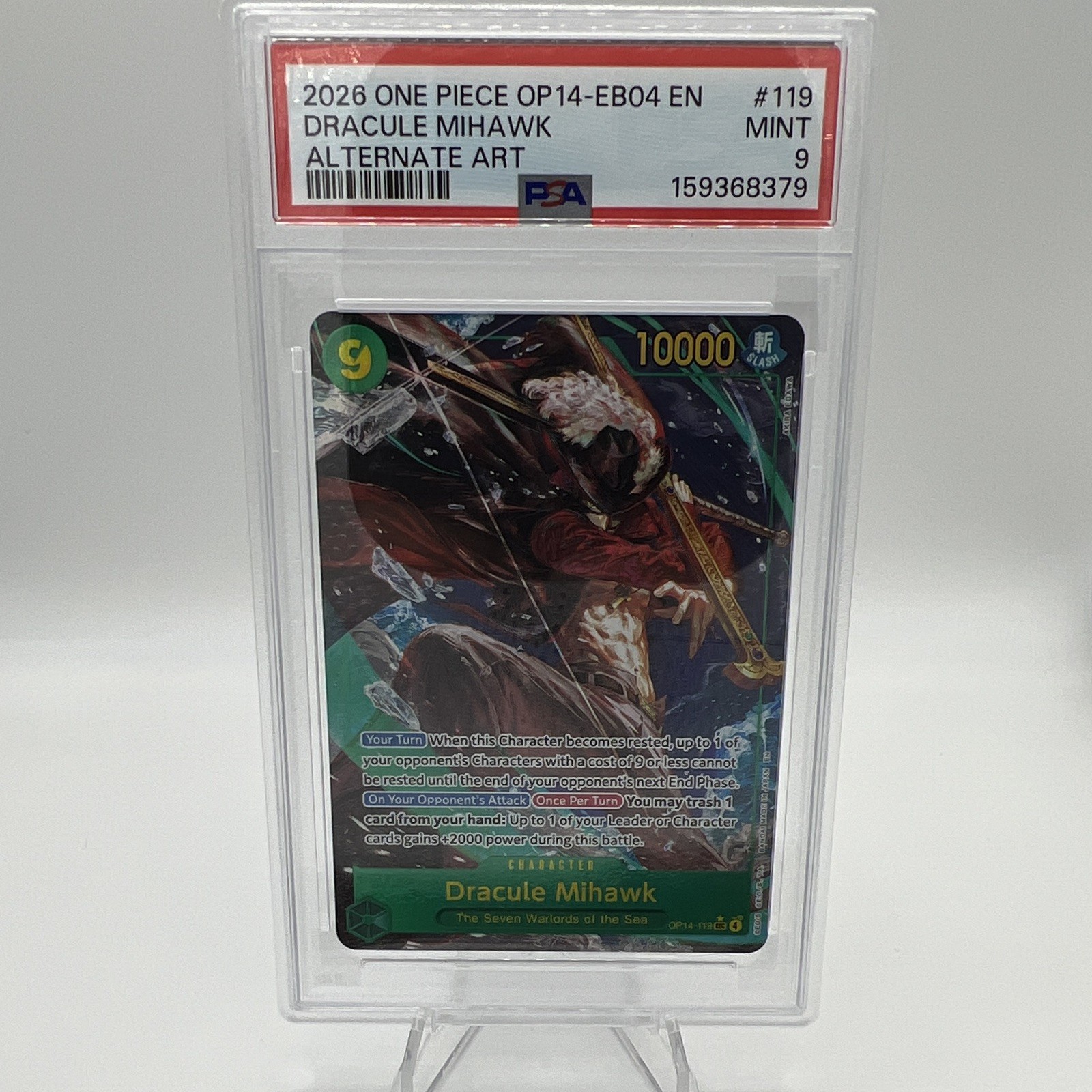 2026 One Piece OP14-EB04-the Azure Sea's Seven Dracule Mihawk Alternate Art 119