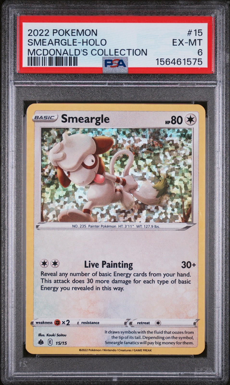2022 Pokemon Mcdonald's Collection Smeargle-Holo 15