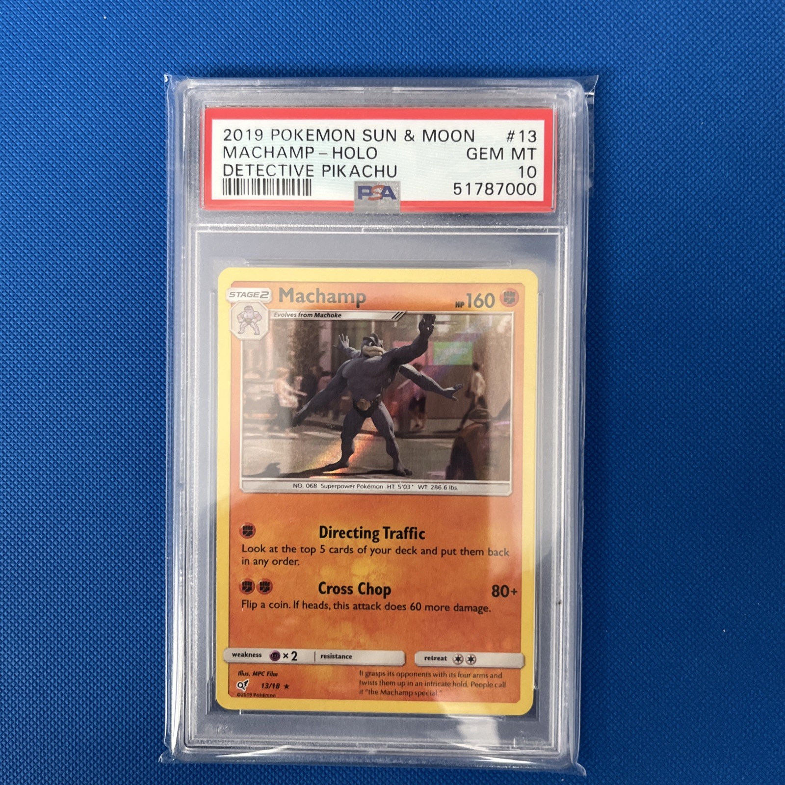 2019 Pokemon Sun & Moon Detective Pikachu Machamp-Holo 13
