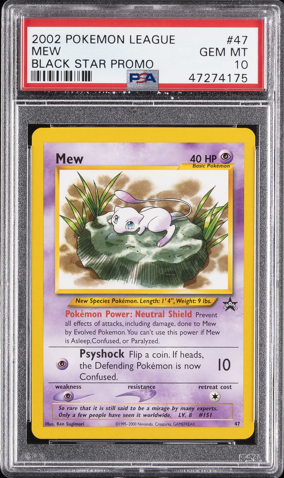2002 Pokemon League Promo Black Star Mew 47