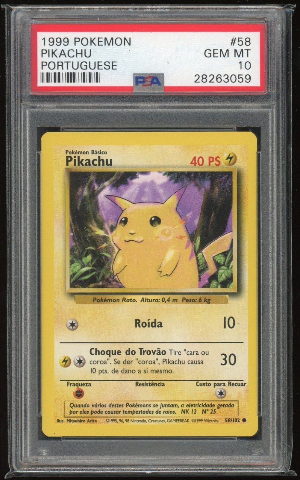 1999 Pokemon Portuguese Pikachu 58