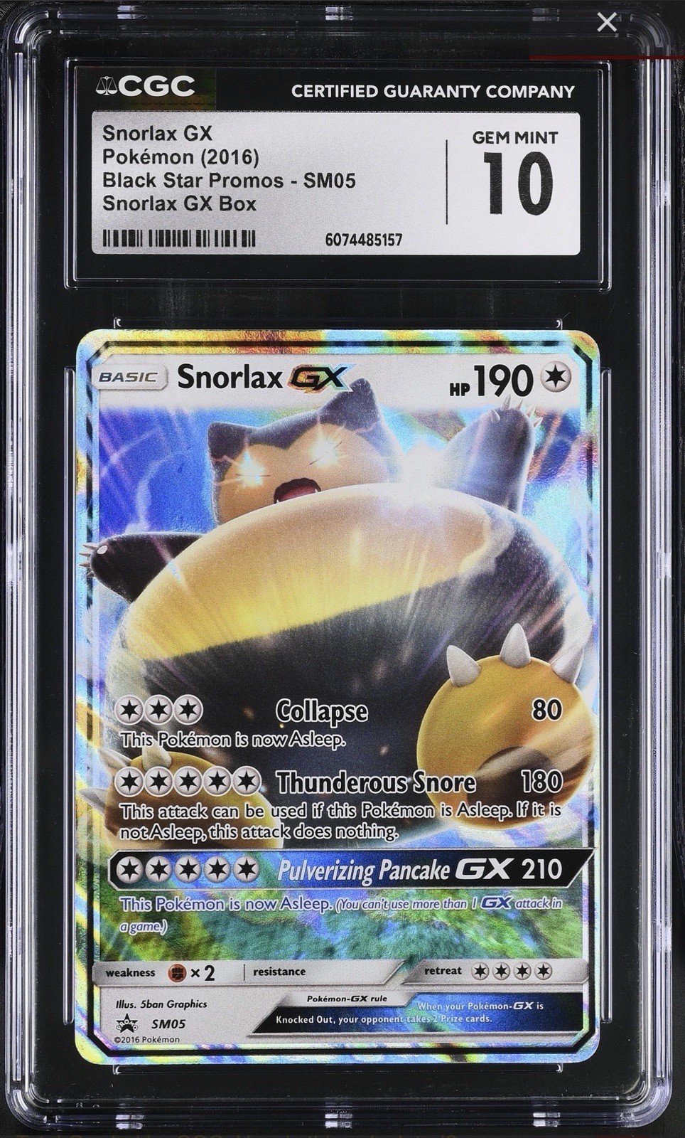 2016 Black Star Promos - Sun & Moon - English Snorlax GX Promo Snorlax GX Box (Holo) SM05