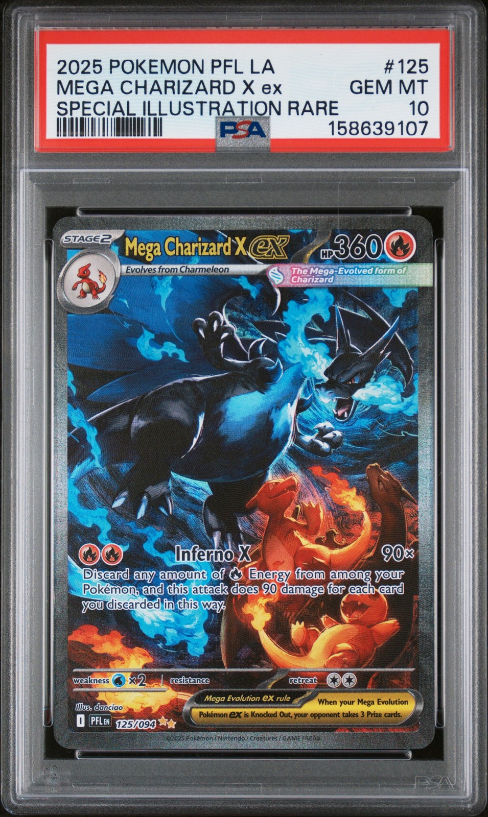 2025 Pokemon Latin American Pfl La-Phantasmal Flames Mega Charizard X EX Special Illustration Rare 125