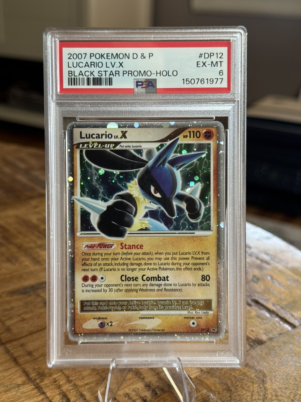 2007 Pokemon Diamond & Pearl Black Star Promo Lucario LV.X Holo DP12