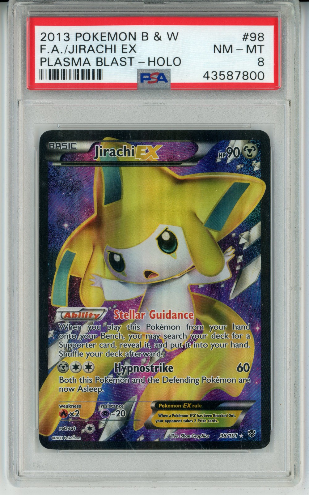 2013 Pokemon Black & White Plasma Blast Full Art/Jirachi EX 98