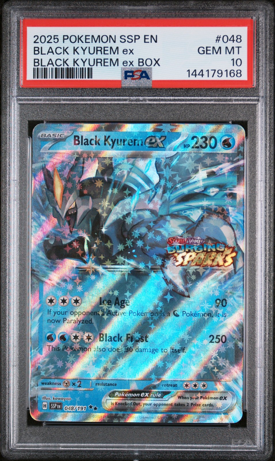 2025 Pokemon Ssp EN-Surging Sparks Black Kyurem EX Black Kyurem EX Box 048