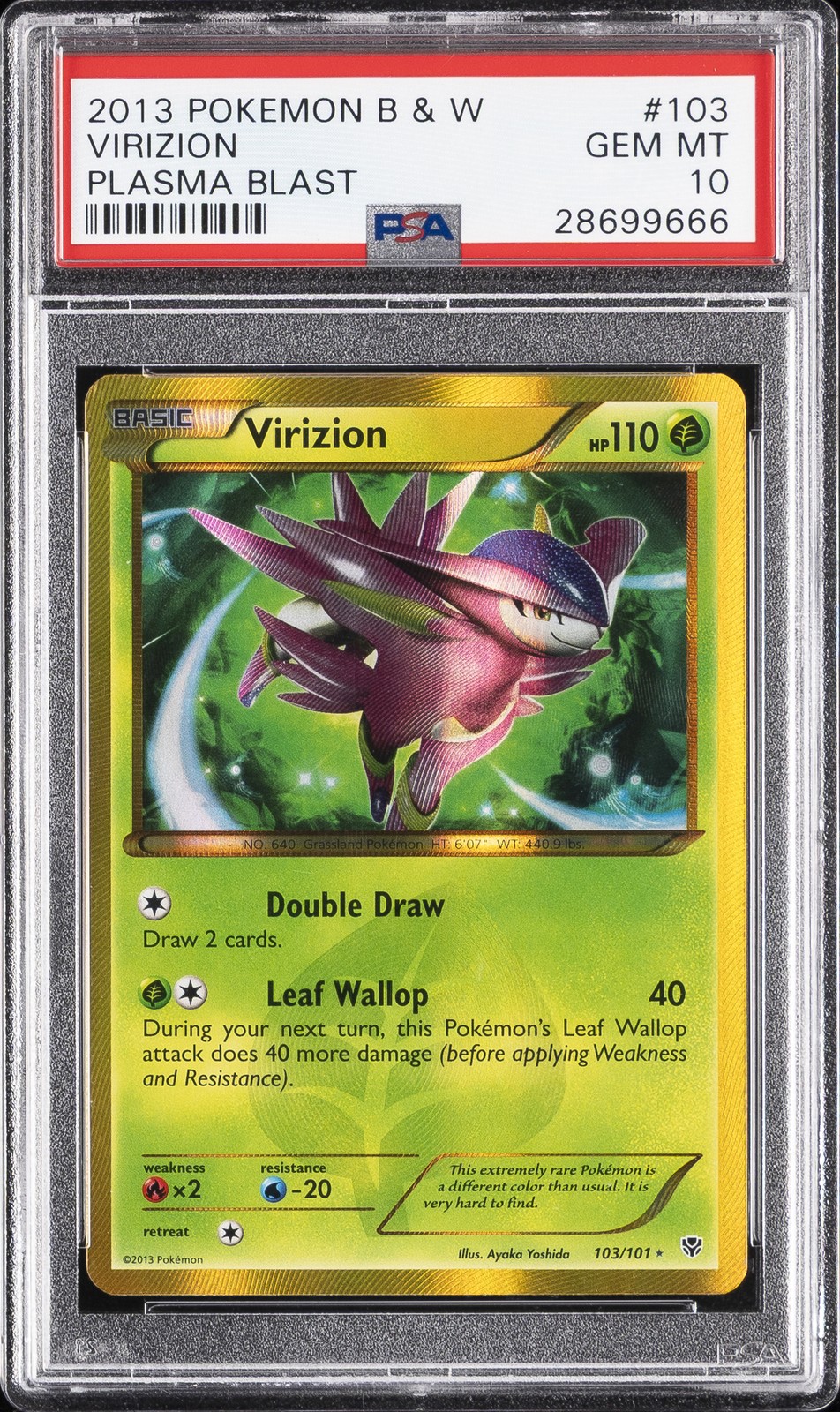 2013 Pokemon Black & White Plasma Blast Virizion 103