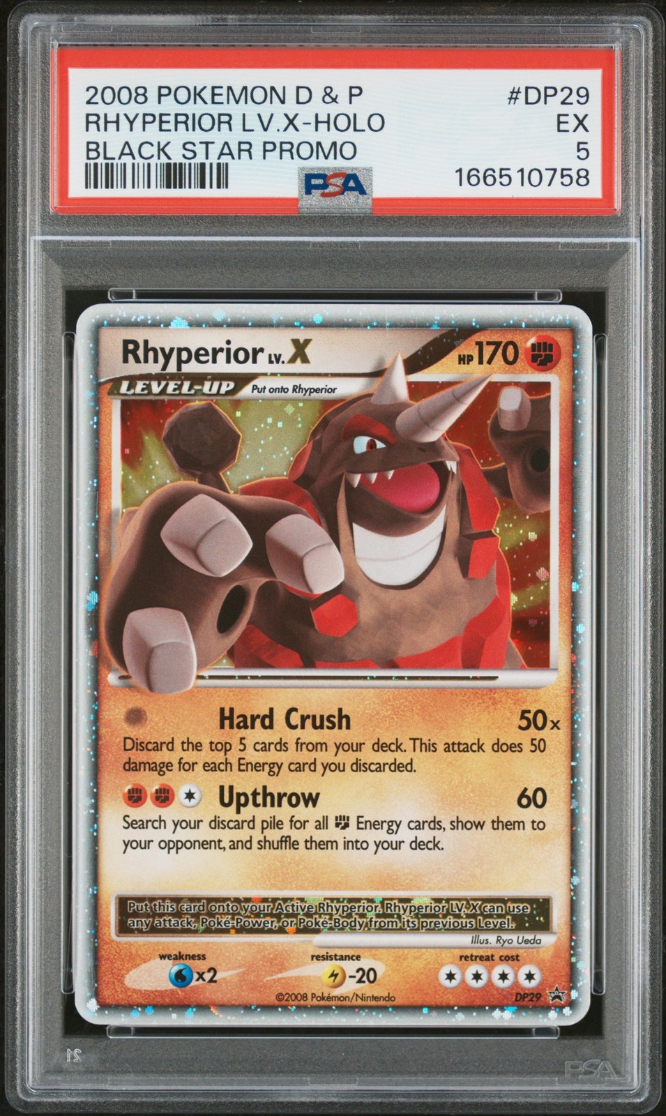 2008 Pokemon Diamond & Pearl Black Star Promo Rhyperior LV.X-Holo DP29