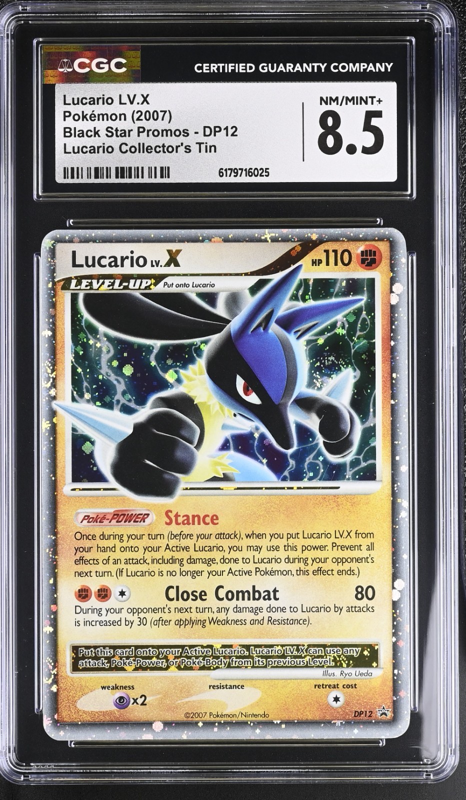 2007 Black Star Promos - Diamond & Pearl - English Lucario LV.X Promo Lucario Collector's Tin (Holo) DP12