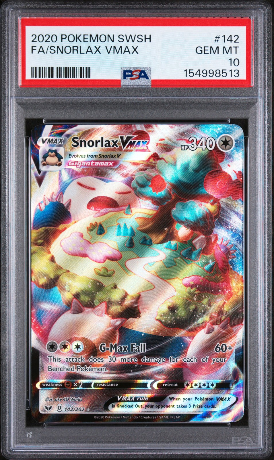 2020 Pokemon Sword & Shield Full Art/Snorlax Vmax 142