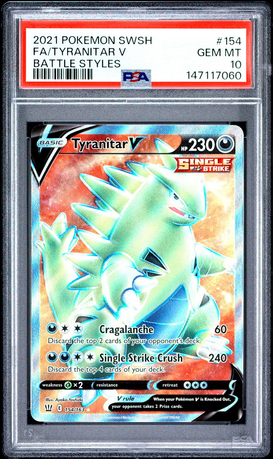 2021 Pokemon Sword & Shield Battle Styles Full Art/Tyranitar V 154