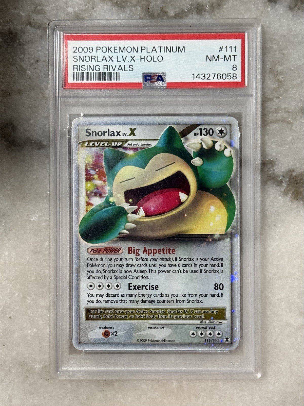 2009 Pokemon Platinum Rising Rivals Snorlax LV.X-Holo 111