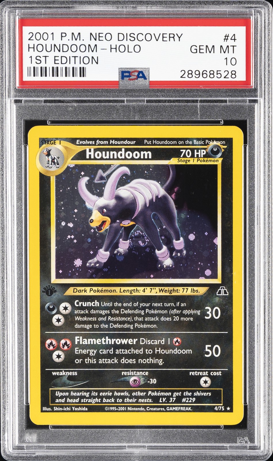 2001 Pokemon Neo Discovery Houndoom-Holo 1st Edition 4