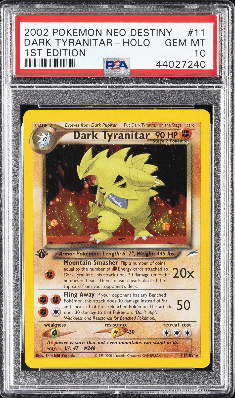 2002 Pokemon Neo Destiny Dark Tyranitar-Holo 1st Edition 11