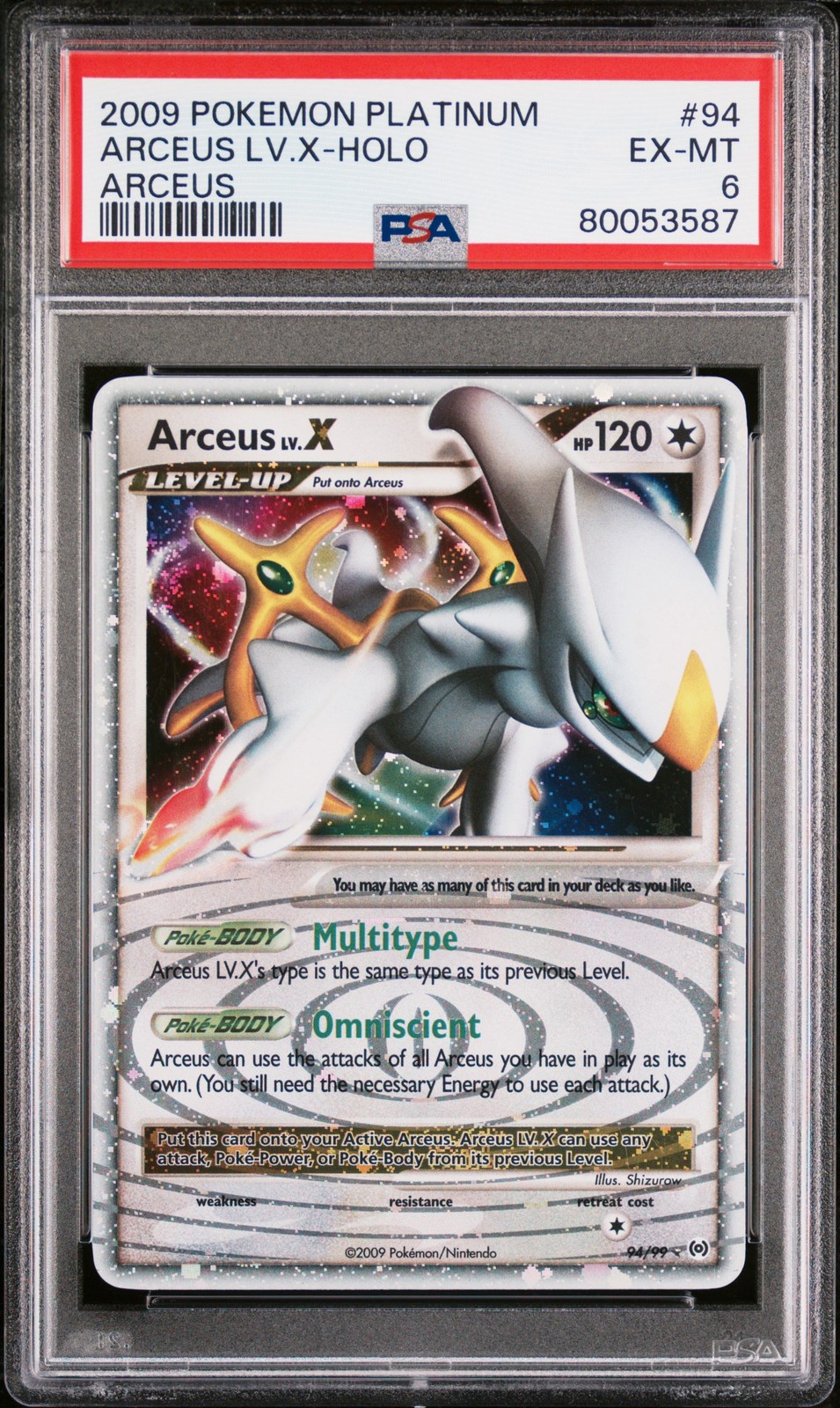 2009 Pokemon Platinum Arceus Arceus LV.X-Holo 94