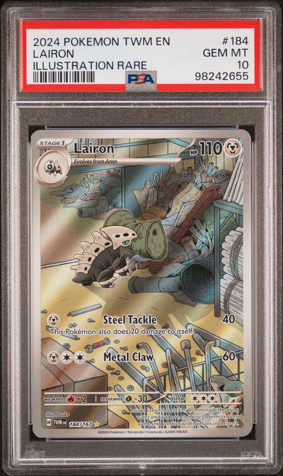 2024 Pokemon Twm EN-Twilight Masquerade Lairon Illustration Rare 184