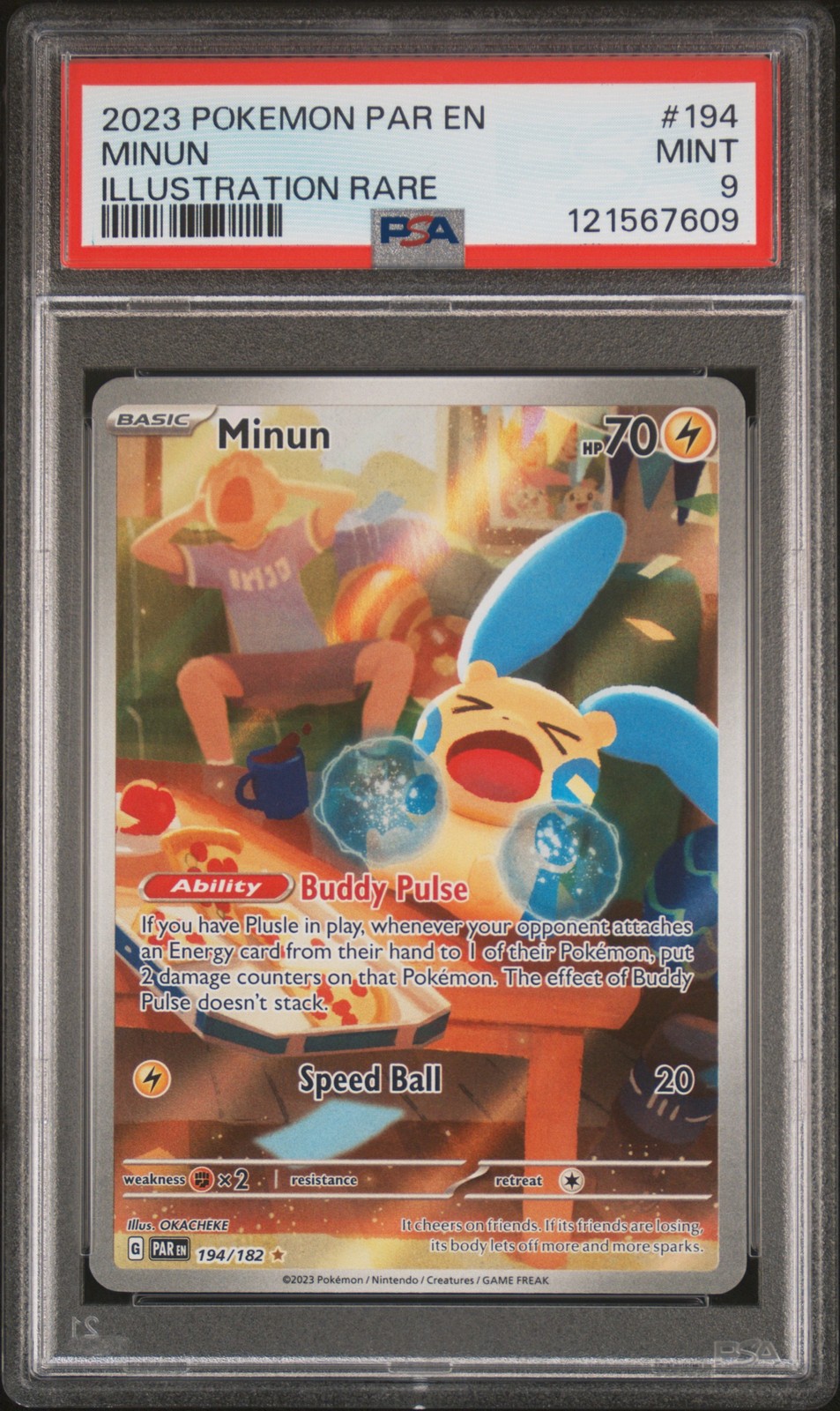 2023 Pokemon Par EN-Paradox Rift Minun Illustration Rare 194