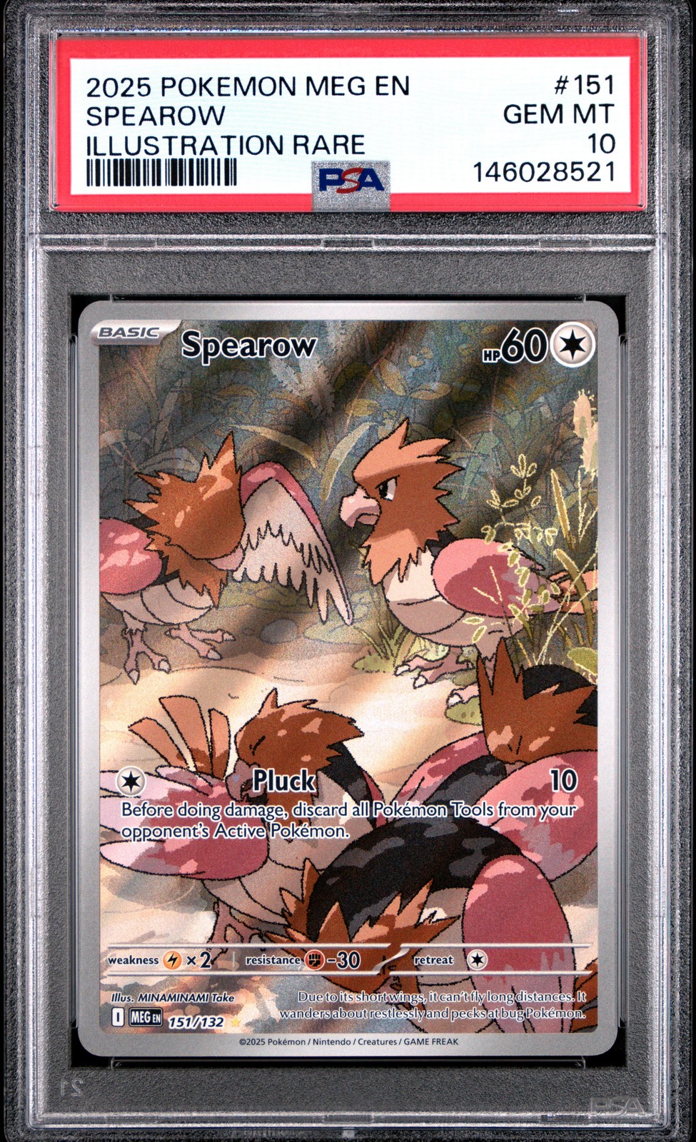 2025 Pokemon Meg EN-Mega Evolution Spearow Illustration Rare 151