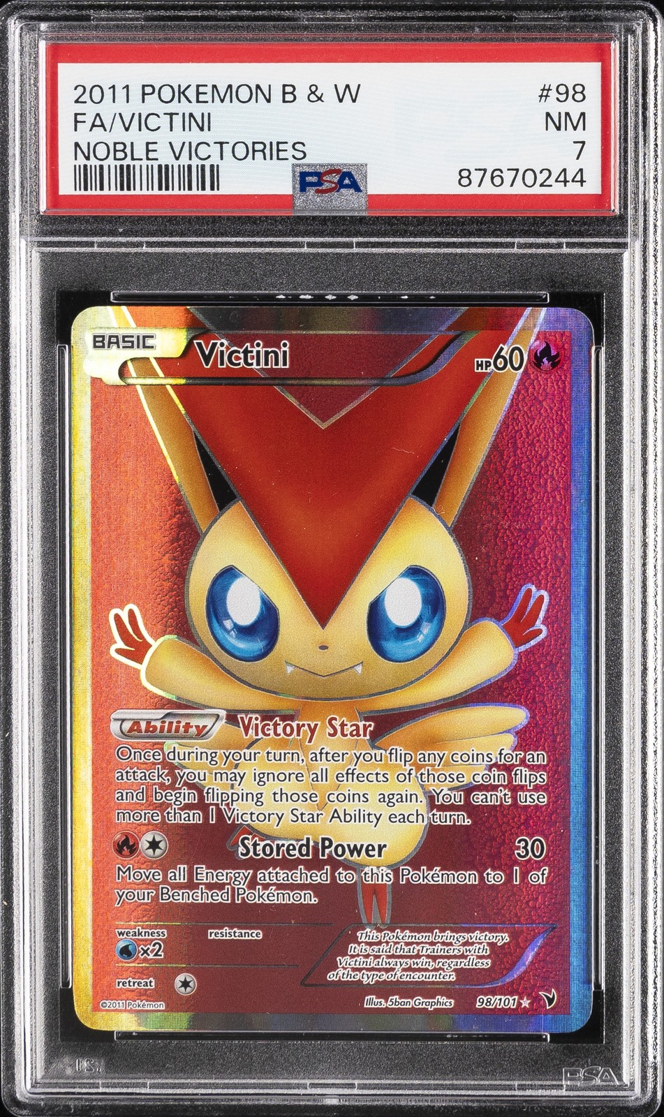 2011 Pokemon Black & White Noble Victories Full Art/Victini 98