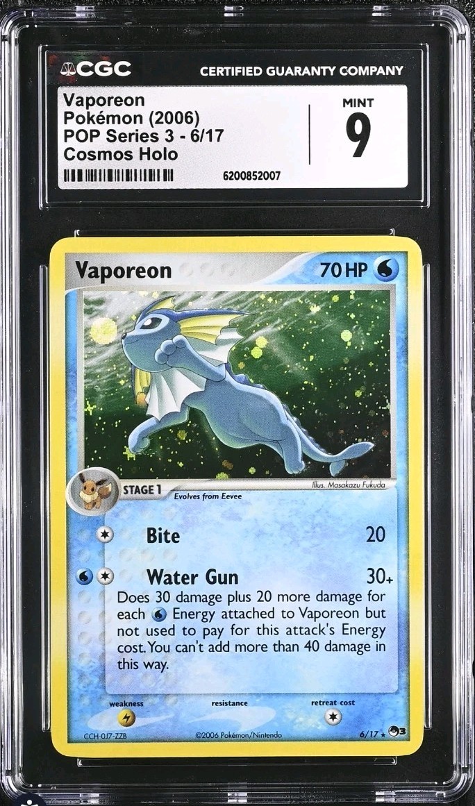 2006 POP Series 3 - English Vaporeon Cosmos Holo 6/17
