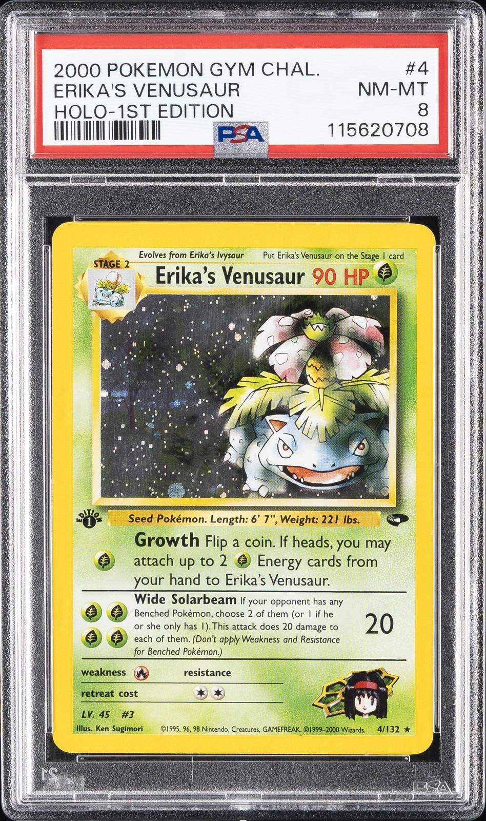 2000 Pokemon Gym Challenge Erika's Venusaur Holo-1st Edition 4