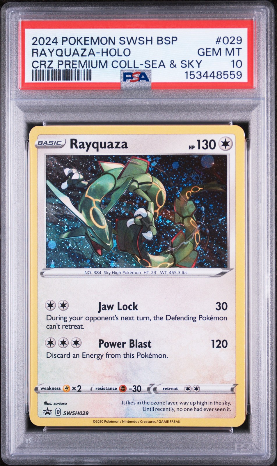 2024 Pokemon Swsh Black Star Promo Rayquaza-Holo Crown Zenith Premium Collection Sea & Sky  029