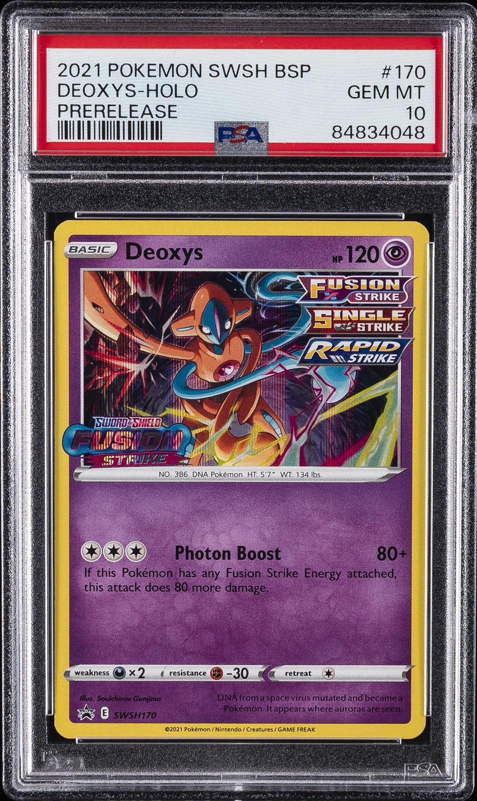 2021 Pokemon Swsh Black Star Promo Deoxys-Holo Prerelease 170