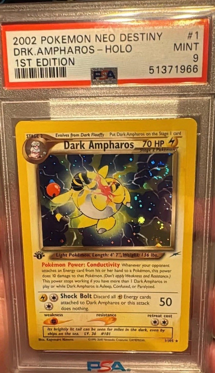 2002 Pokemon Neo Destiny Dark Ampharos-Holo 1st Edition 1