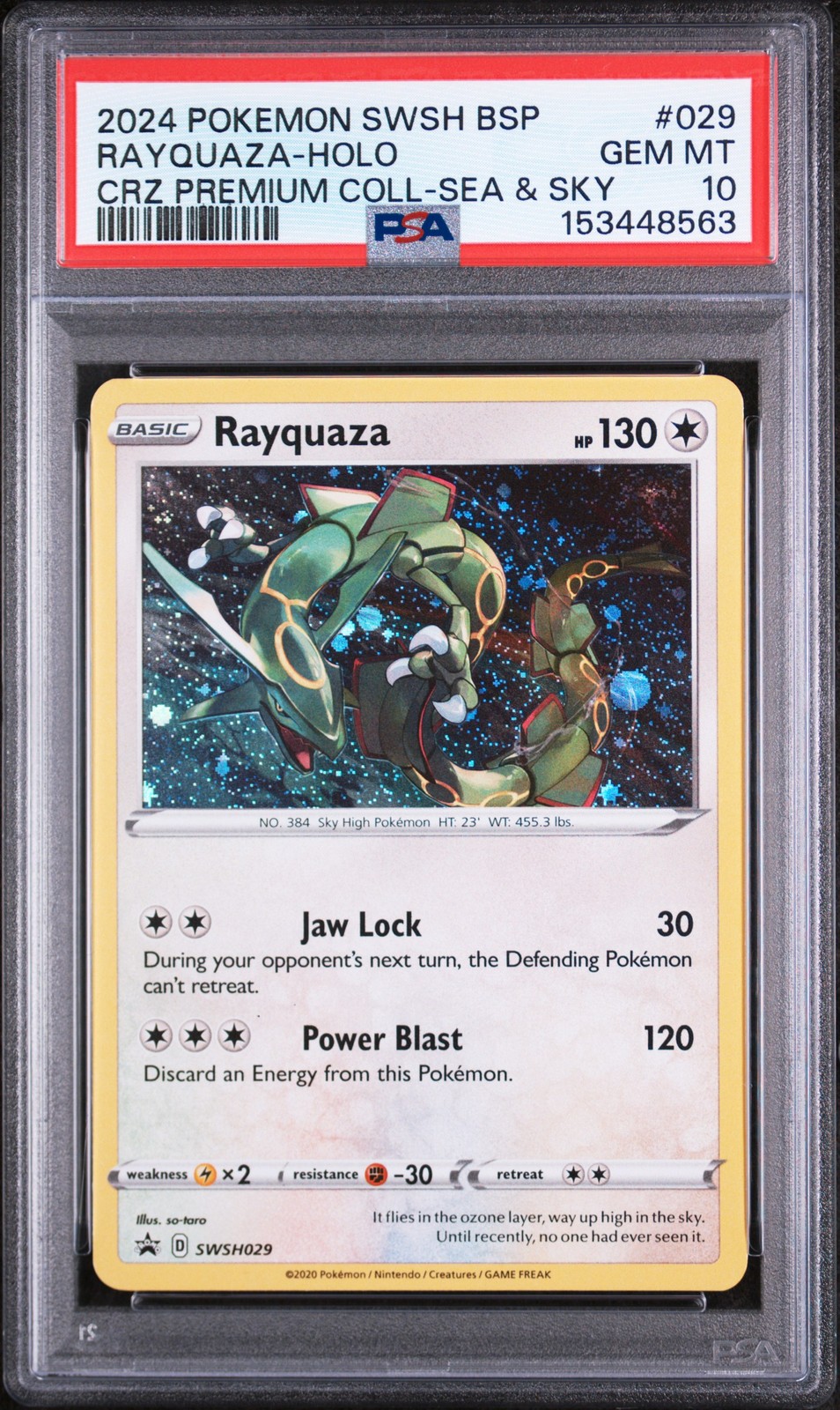 2024 Pokemon Swsh Black Star Promo Rayquaza-Holo Crown Zenith Premium Collection Sea & Sky  029