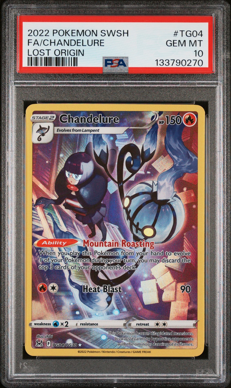2022 Pokemon Sword & Shield Lost Origin Full Art/Chandelure TG04