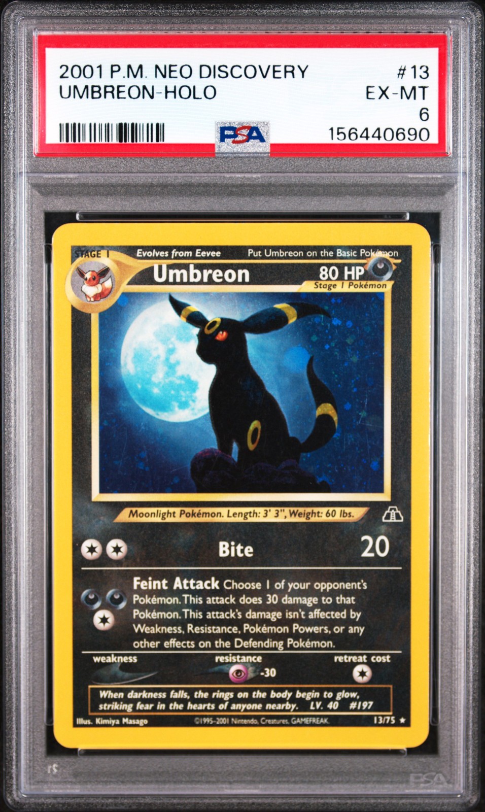2001 Pokemon Neo Discovery Umbreon-Holo 13
