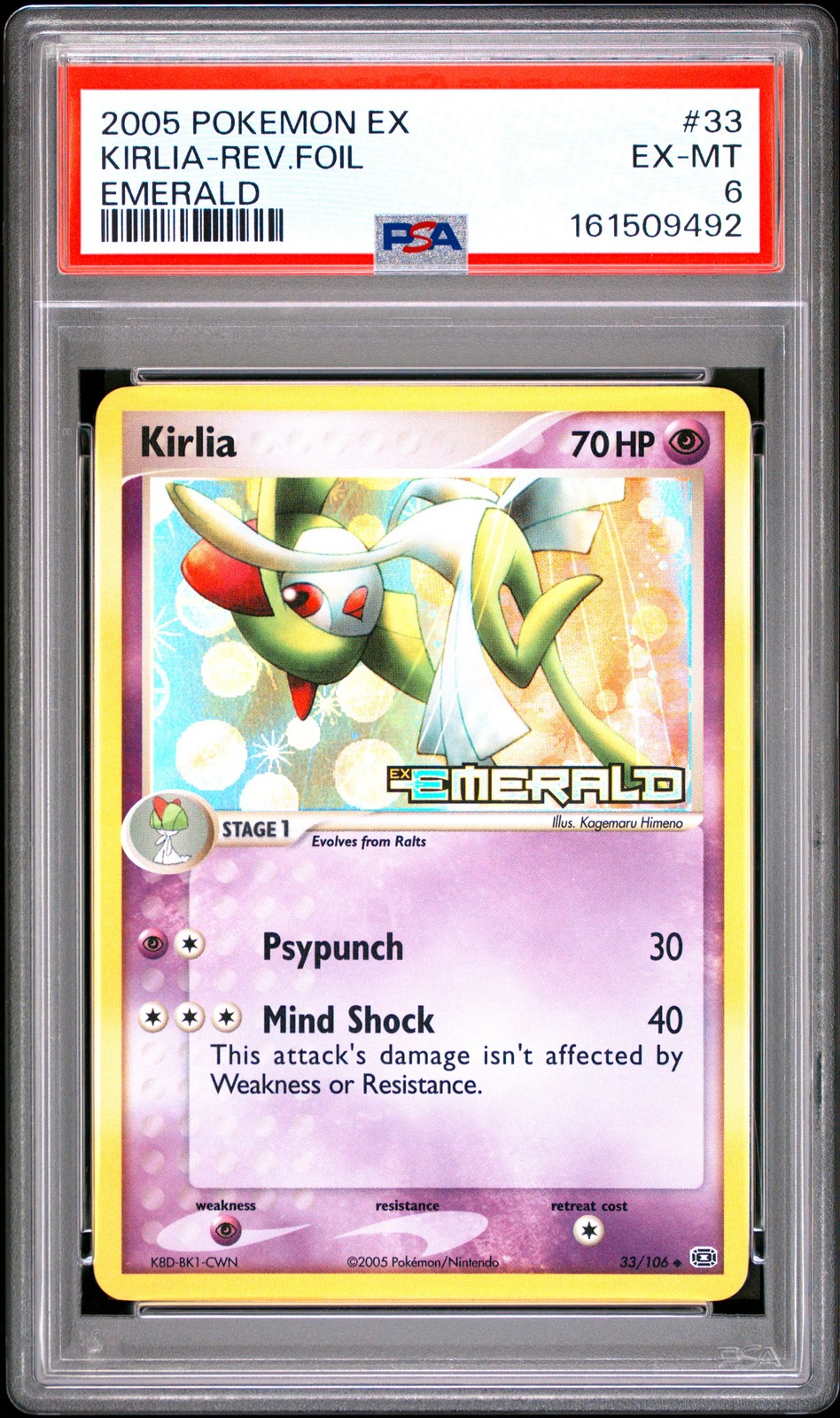 2005 Pokemon EX Emerald Kirlia-Reverse Foil 33