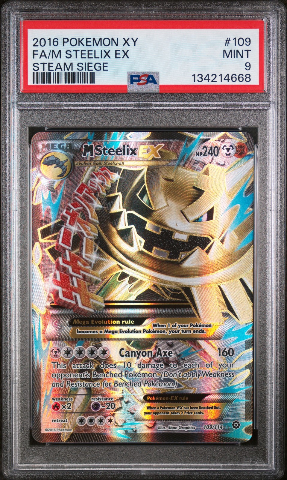 2016 Pokemon XY Steam Siege Full Art/M Steelix EX 109