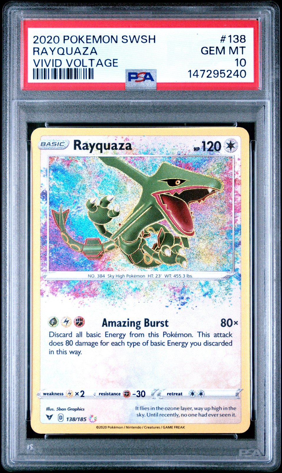 2020 Pokemon Sword & Shield Vivid Voltage Rayquaza 138