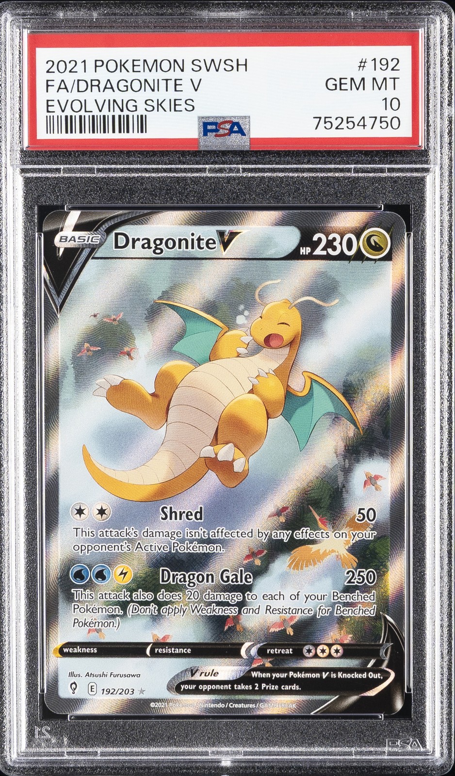 2021 Pokemon Sword & Shield Evolving Skies Full Art/Dragonite V 192