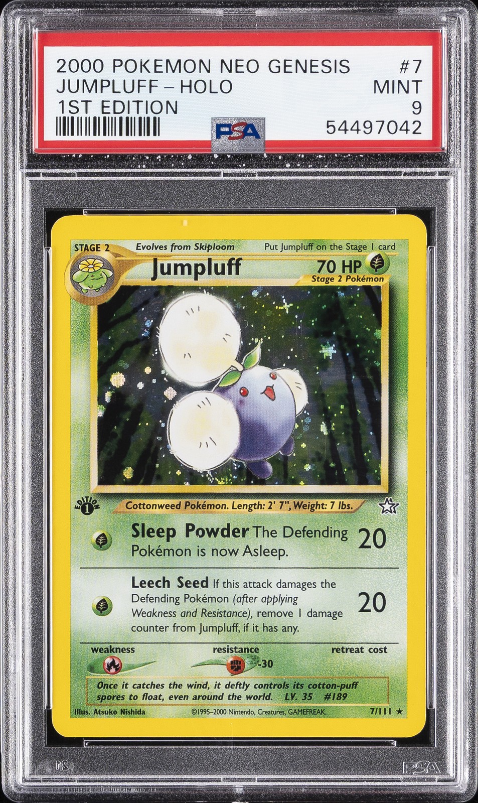2000 Pokemon Neo Genesis 1st Edition Jumpluff-Holo 7
