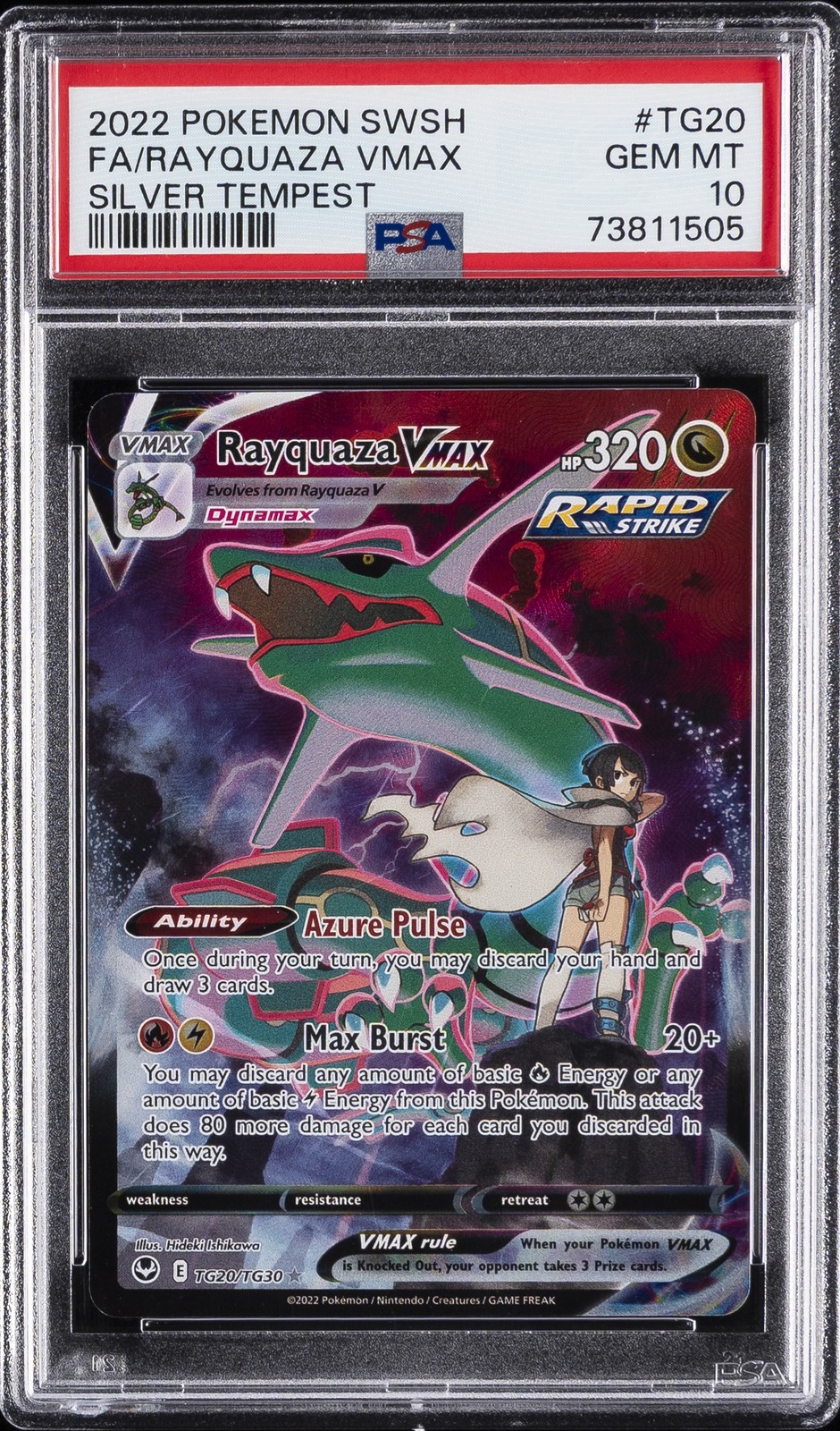 2022 Pokemon Sword & Shield Silver Tempest Full Art/Rayquaza Vmax TG20