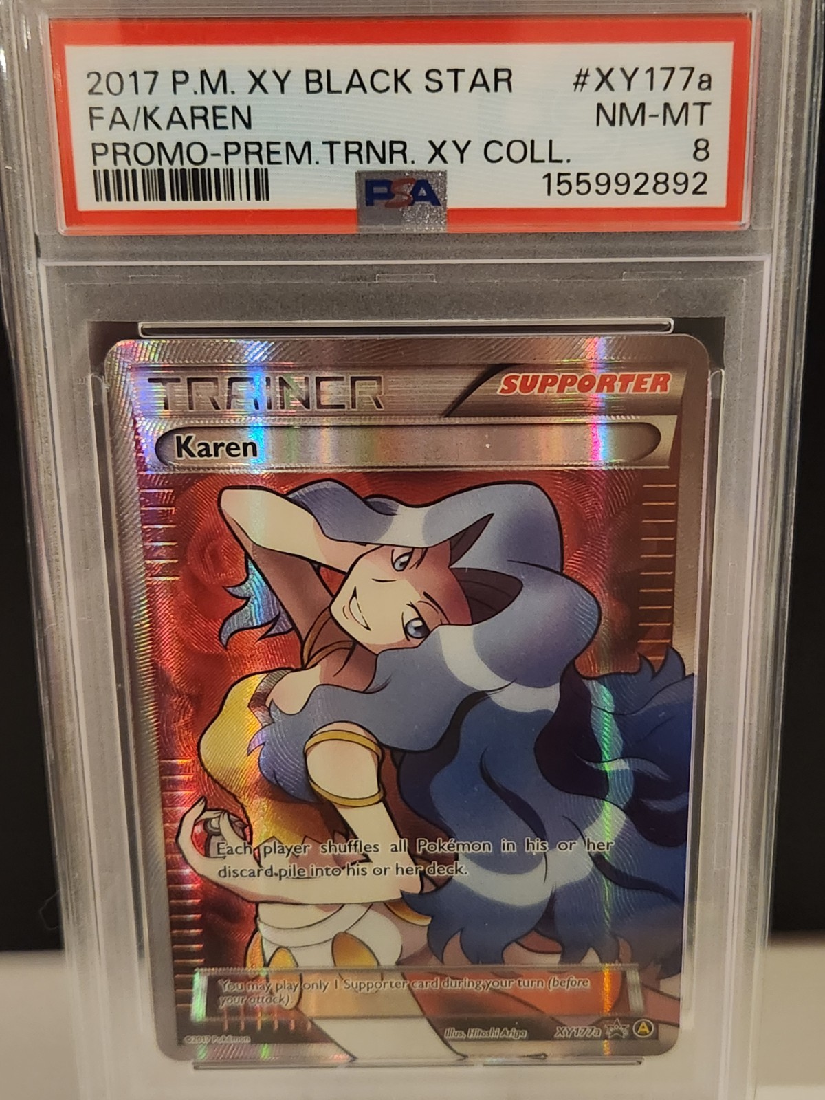 2017 Pokemon XY Black Star Promo Full Art/Karen Premium Trainer XY Collection XY177a