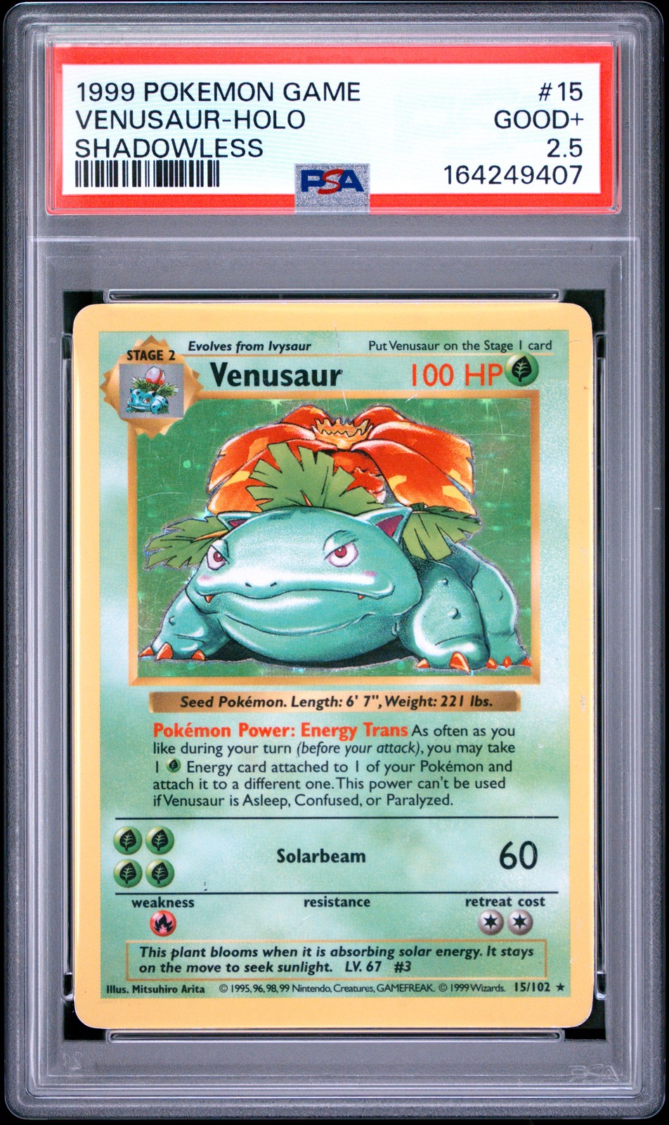 1999 Pokemon Game Venusaur-Holo Shadowless 15