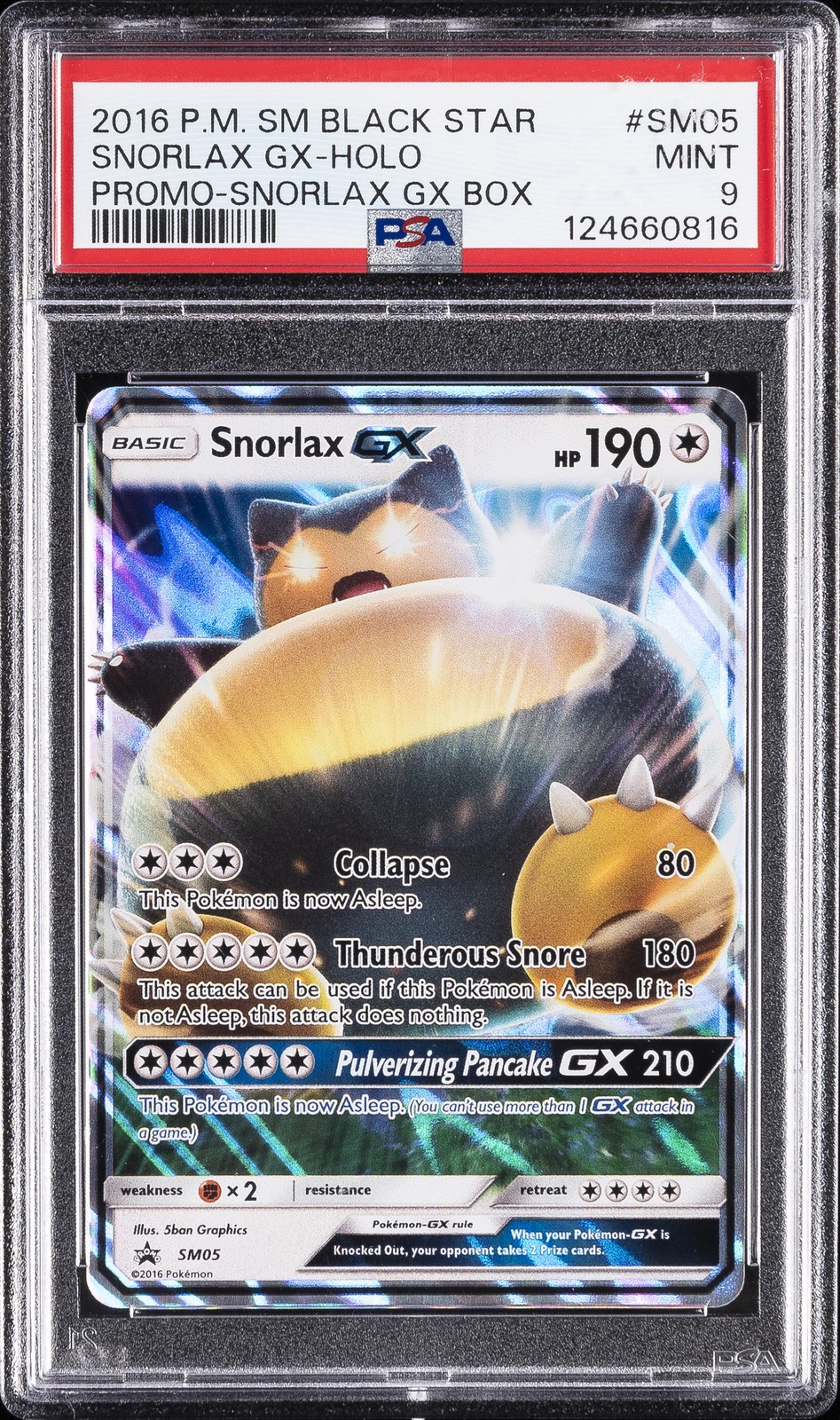 2016 Pokemon SM Black Star Promo Snorlax GX-Holo Snorlax GX Box SM05